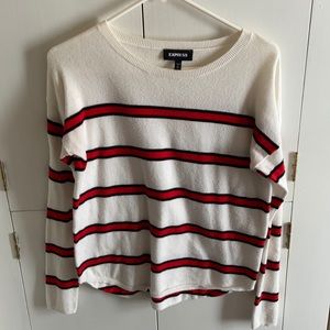 White and red striped sweater